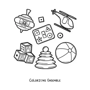 Image à colorier de jouets traditionnels