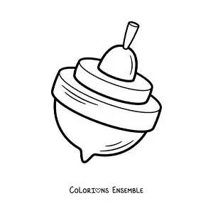 Image à colorier d’une toupie