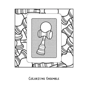 Image à colorier d’un kendama
