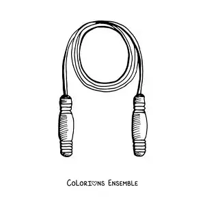 Image à colorier d’une corde à sauter