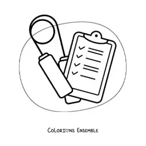 Image à colorier d’une corde à sauter avec une routine d’exercices
