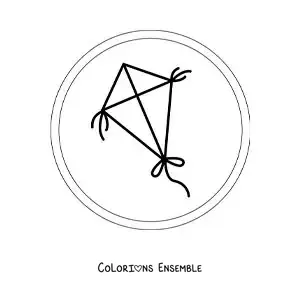Image à colorier d’un cerf-volant en papier