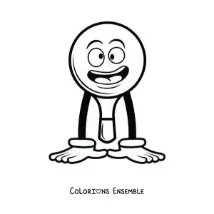 Image à colorier d’une raquette de ping-pong animée