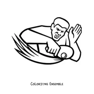 Image à colorier d’un homme qui joue au tennis de table