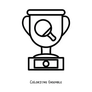 Image à colorier d’un trophée de ping-pong