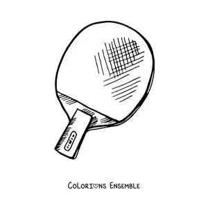 Image à colorier d’une raquette de tennis de table