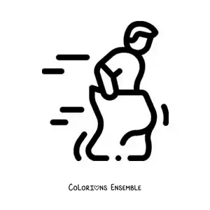 Image à colorier d’un émoji de course en sac