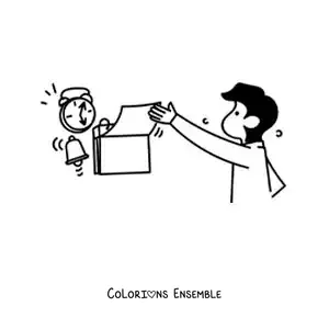 Image à colorier d’un homme regardant le calendrier