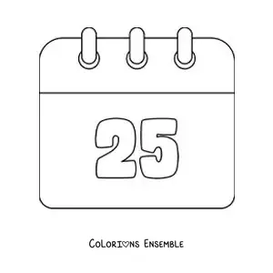Image à colorier d’un émoji de calendrier