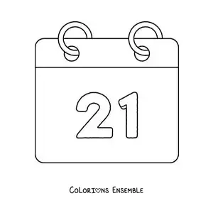 Image à colorier d’une émoticône de calendrier