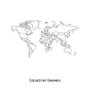 Image à colorier d'une carte du monde politique