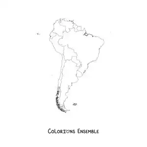 Image à colorier d'une carte de l'Amérique du Sud