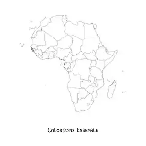 Image à colorier d'une carte du continent africain