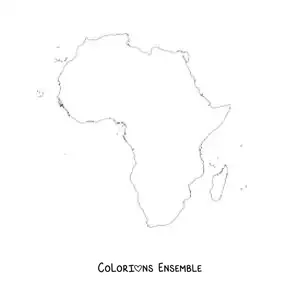 Image à colorier d'une carte de l'Afrique