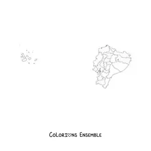 Image à colorier d'une carte politique de l'Équateur