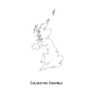 Image à colorier d'une carte politique du Royaume-Uni