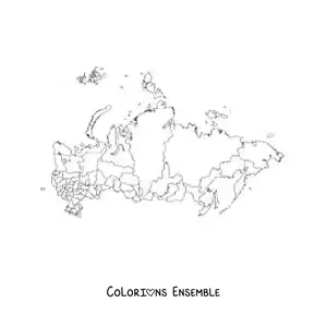 Image à colorier d'une carte politique de la Russie
