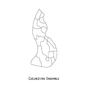 Image à colorier d'une carte politique du Liechtenstein