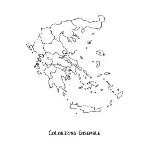 Image à colorier d'une carte politique de la Grèce