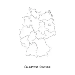 Image à colorier d'une carte politique de l'Allemagne