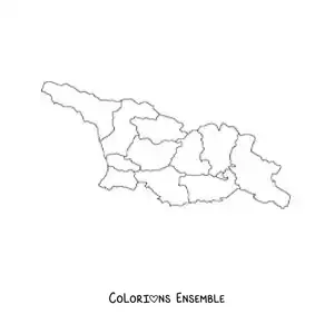 Image à colorier d'une carte politique de la Géorgie