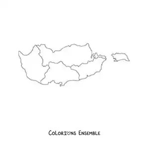 Image à colorier d'une carte politique de Chypre