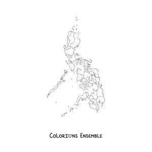 Image à colorier d'une carte politique des Philippines