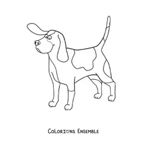Image à colorier d’un basset hound