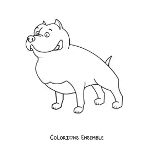 Image à colorier d’un pitbull