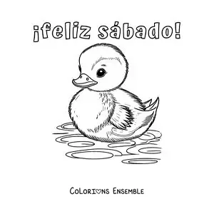 Image à colorier de bon samedi avec un canard adorable