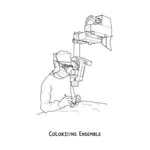 Image à colorier d’un chirurgien en train d’opérer
