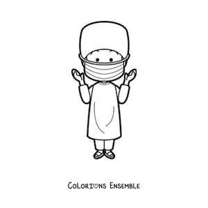 Image à colorier d’un chirurgien