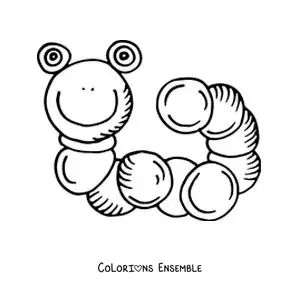Image à colorier d’une chenille pour enfants