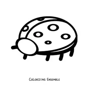 Image à colorier d’une coccinelle facile
