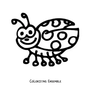 Image à colorier d’une coccinelle pour enfants