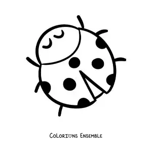 Image à colorier d’une grande coccinelle rigolote et facile