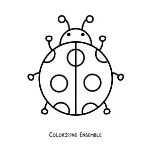 Image à colorier d’une grande coccinelle