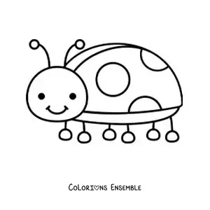 Image à colorier d’une coccinelle pour enfants
