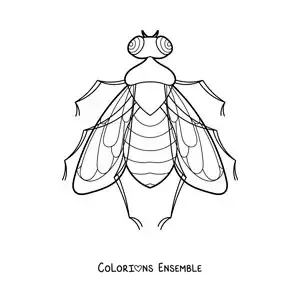 Image à colorier d’une mouche réaliste