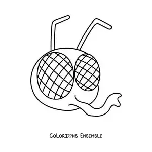 Image à colorier du visage d’une mouche