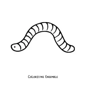 Image à colorier d’un ver de terre facile