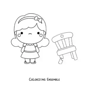 Image à colorier de Boucle d’or et la chaise cassée