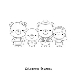Image à colorier de Boucle d’or et les trois ours