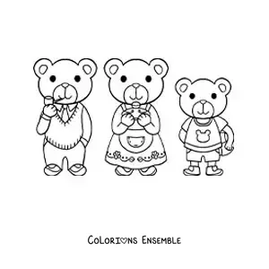 Image à colorier des trois petits ours