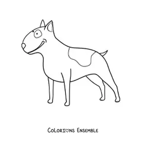 Image à colorier d’un bull terrier