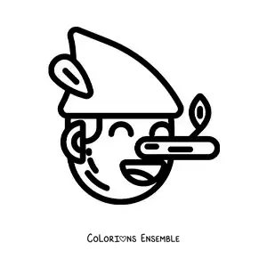 Image à colorier du visage de Pinocchio facile avec un grand nez