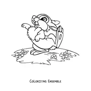 Image à colorier de Panpan le lapin