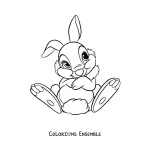 Image à colorier de Panpan le lapin, l'ami de Bambi