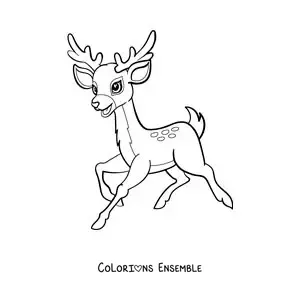 Image à colorier de Bambi en dessin animé