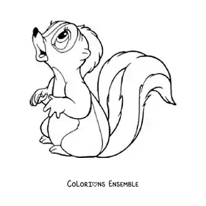Image à colorier de Fleur la mouffette en dessin animé